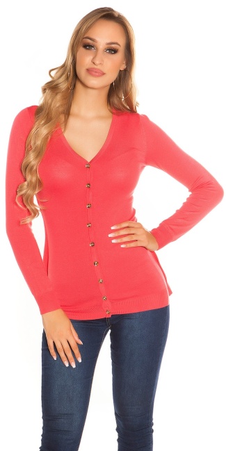 Cardigan with lacing on back Coral